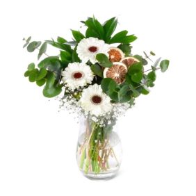  Manavgat Çiçek Siparişi Paşabahce Vazo Beyaz Gerbera Aranjman