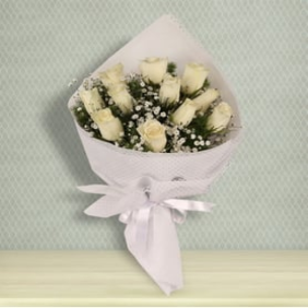  Konyaaltı Çiçek Siparişi 11 Adet Beyaz Güller Çiçek Buketi - DALAMAN