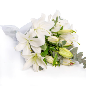  Konyaaltı Çiçek Siparişi Beyaz Lilyum Çiçek Bukleti - KEMER