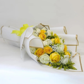 Antalya Çiçek Siparişi  Sarı ve Beyaz Güller Çiçek Buketi - BOĞAZKENT