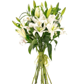  Manavgat Çiçek Siparişi Beyaz Lilyum (Kazablanka) Çiçek Buketi - KEMER