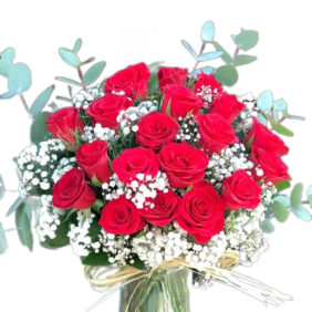  Manavgat Çiçek Siparişi Paşabahce Vazo 19 Adet Kırmızı Güller Çiçek Aranjmanı -KIRCAMİİ
