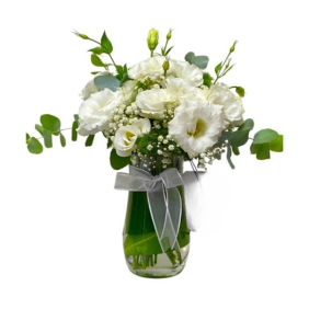  Muratpaşa Çiçek Siparişi  Paşabahçe Vazo Beyaz Lisyantus Çiçek Aranjmanı - BARBAROS