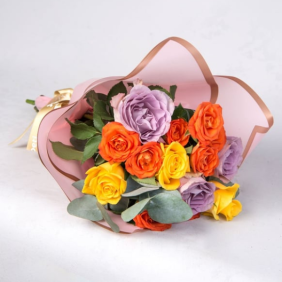 Antalya Çiçek Siparişi  Renkli Güller Çiçek Buketi - FETHİYE