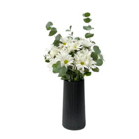 Antalya Çiçek Siparişi  Siyah Vazo Beyaz Papatyalar Çiçek Aranjmanı - SERİK