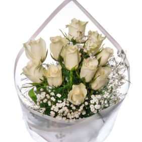 Konyaaltı Çiçek Siparişi 11 Beyaz Gül Çiçek Buketi - DEMRE