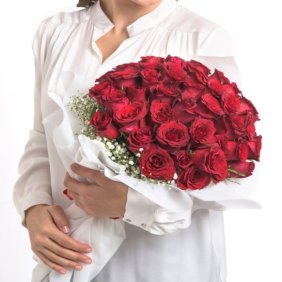  Manavgat Çiçek Siparişi 50 Adet Kırmızı Gül Çiçek Buketi - KUMLUCA