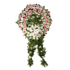 Antalya Çiçek Siparişi  Pembe Gerbera ve Beyaz Gerbera Cenaze Çelenk - ANTALYA