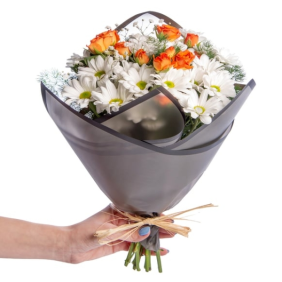  Muratpaşa Çiçek Siparişi  Beyaz Papatya Turuncu Çardak Güller Çiçek Buketi - ADONİS