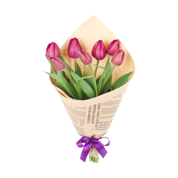  Manavgat Çiçek Siparişi 7 Adet Mor Lale Çiçek Buketi - KEMER