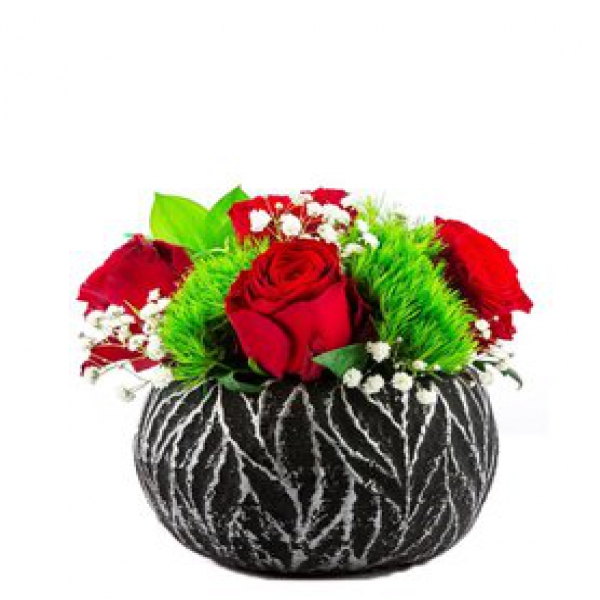 Antalya Çiçek Siparişi  Dekoratif Saksı Kırmızı Güller