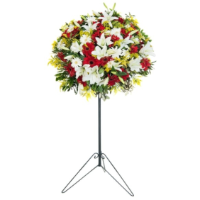  Antalya Çiçekçi  Beyaz Lilyum ve Renkli Gerbera Çiçekler Ferforje - SAHİL