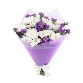 Antalya Çiçek Siparişi  Mor ve Beyaz Papatya Çiçek Buketi