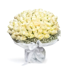 Antalya Çiçek Siparişi  100 Adet Beyaz Gül Çiçek Buketi - HADRİAN