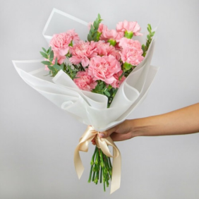  Manavgat Çiçek Siparişi 9 Adet Pembe Karanfil Çiçek Buketi - MAZI
