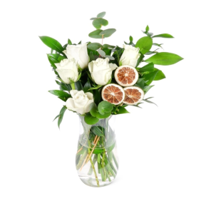  Muratpaşa Çiçek Siparişi  Paşabahçe Vazo 5 Adet Beyaz Güller