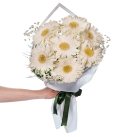  Antalya Çiçekçi  7 Adet Beyaz Gerbera Çiçek Buketi - SARISU