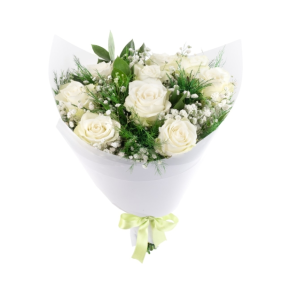  Konyaaltı Çiçek Siparişi 9 Adet Beyaz Güller Çiçek Buketi - FASELİS