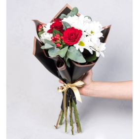  Muratpaşa Çiçek Siparişi  Beyaz Papatya ve 3 Kırmızı Güller Çiçek Buketi - BOZTEPE
