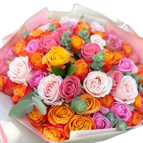 Antalya Çiçek Siparişi  My Antalya 60 Adet Renkli Güller Çiçek Buketi - KONYAALTI
