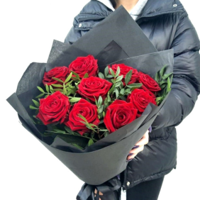  Muratpaşa Çiçek Siparişi  9 Adet Kırmızı Gül Çiçek Buketi - KIZILLI